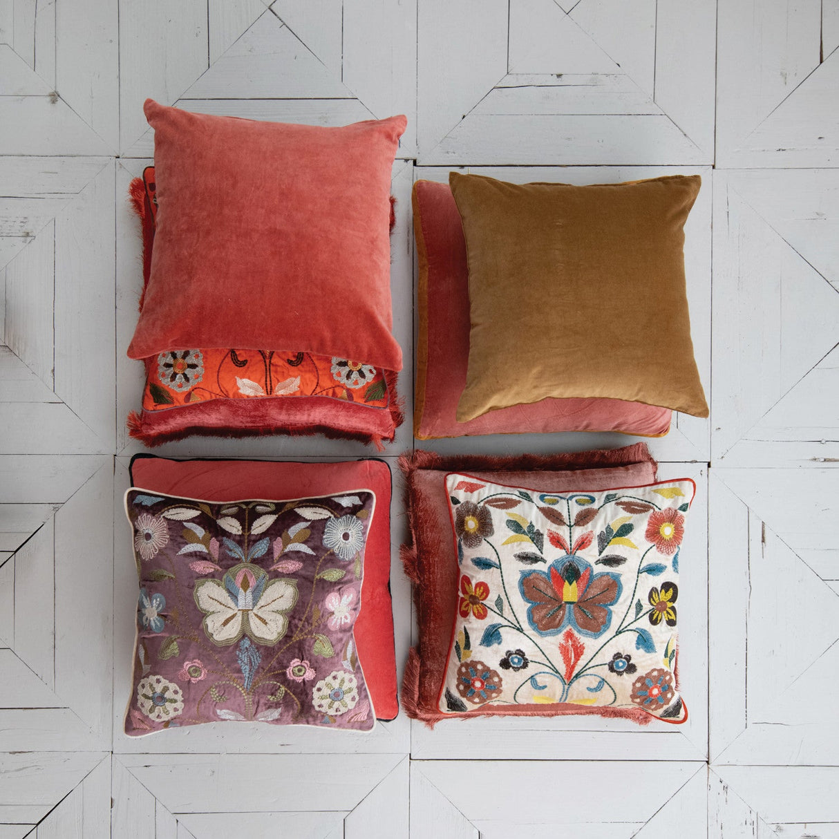 Botanical Velvet Pillow - 3 Colors