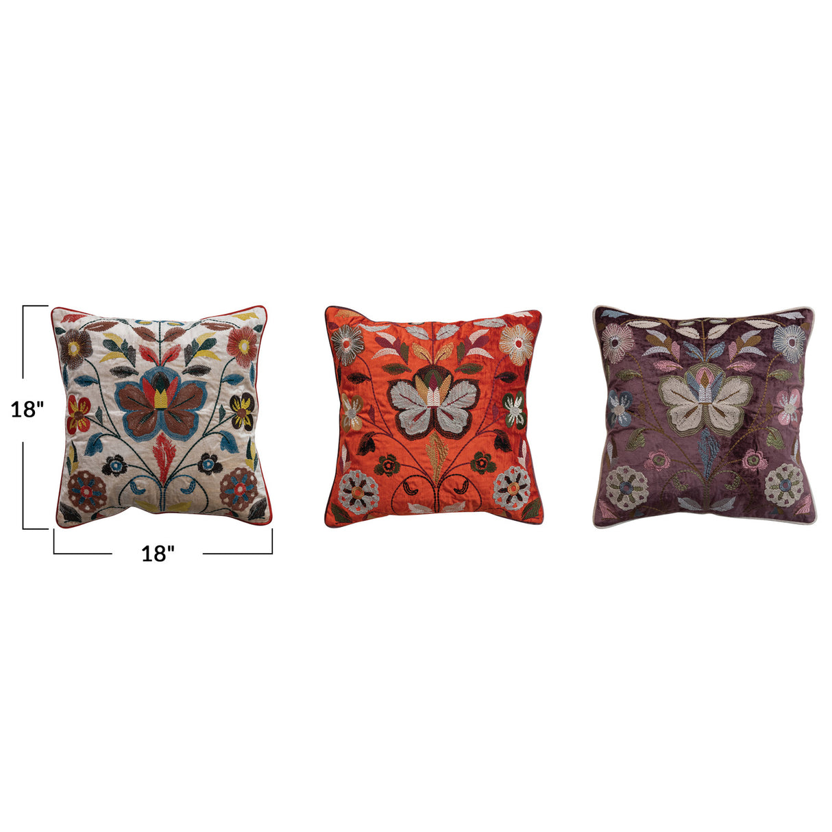 Botanical Velvet Pillow - 3 Colors