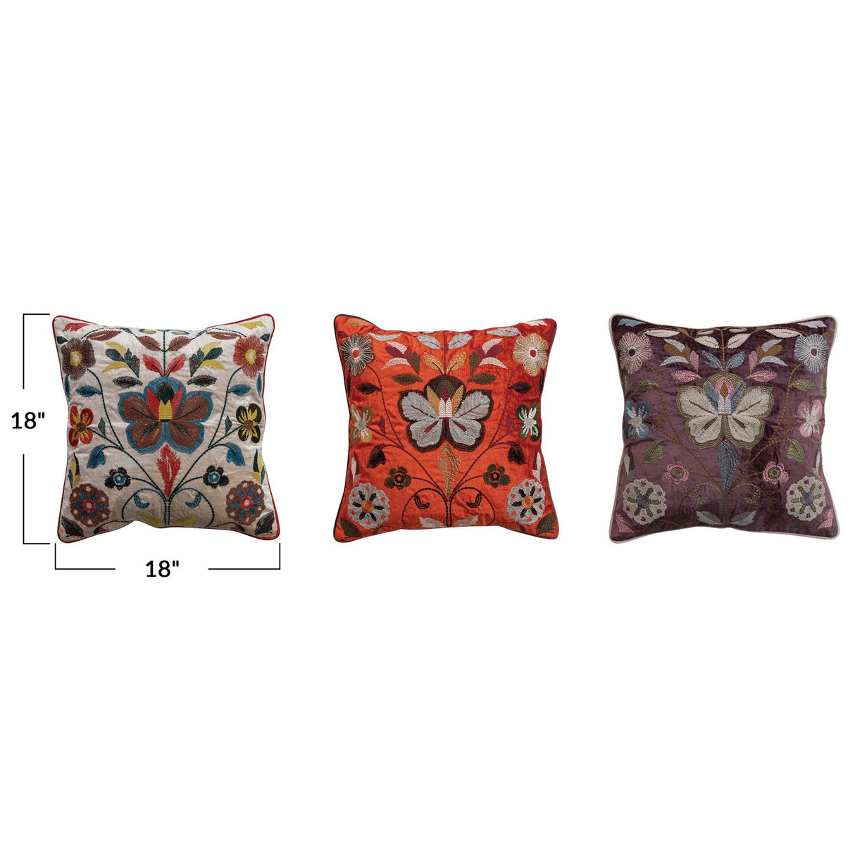Botanical Velvet Pillow - 3 Colors