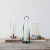 Hammered Glass Hurricane Taper Holder
