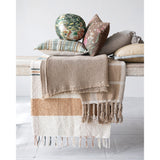 Striped Flange Cotton Pillow
