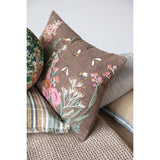 Hand-Embroidered Cotton Slub Lumbar Pillow