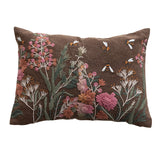 Hand-Embroidered Cotton Slub Lumbar Pillow