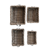Hand-Woven Rattan Nesting Baskets - 2 Sizes