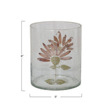 Gerbera Daisy Recycled Glass Candle Holder