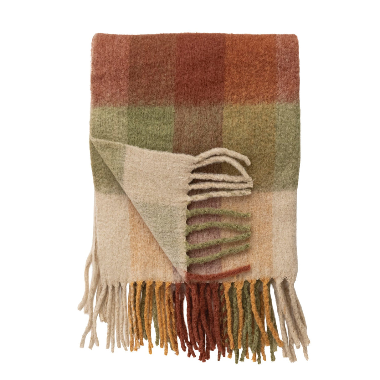 Plaid Brushed Fabric Throw