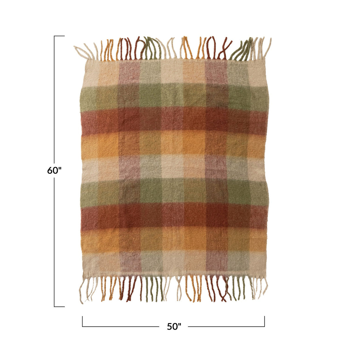 Plaid Brushed Fabric Throw