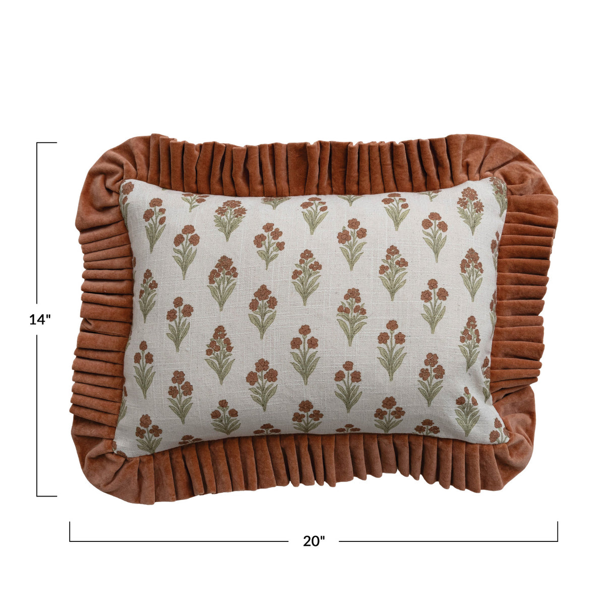 Velvet Ruffle Lumbar Pillow