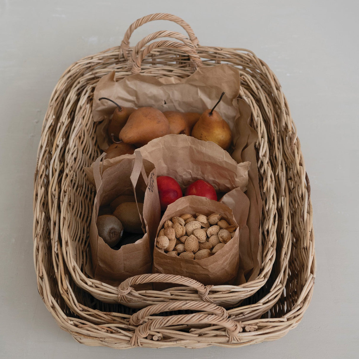 Hand-Woven Rattan Nesting Baskets - 3 Sizes