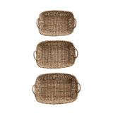 Hand-Woven Rattan Nesting Baskets - 3 Sizes