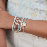 Wonder Soft Creams & Blues Hair Tie Bracelet Set