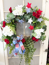 32" UV Protect Red, White & BOOM Wreath