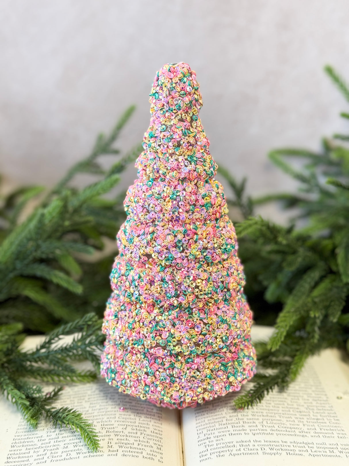 8.5" Sweet Tooth Sequins Glass Tree