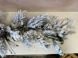 5' Snow Pine Euc Leaves Garland