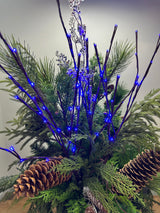 Outdoor Blue Lighted Branch Set of 3