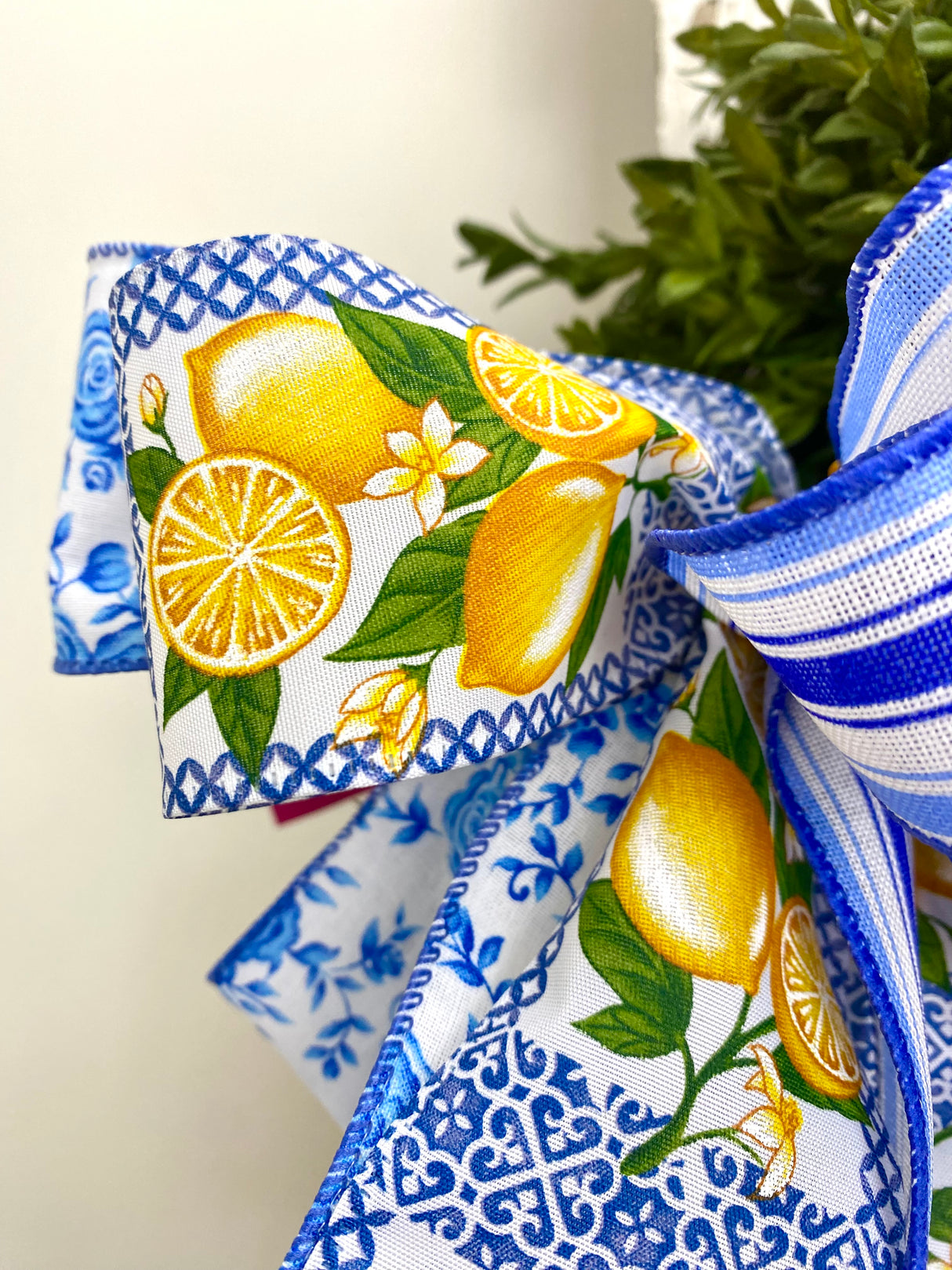 10" Blue Citrus Garden Bow