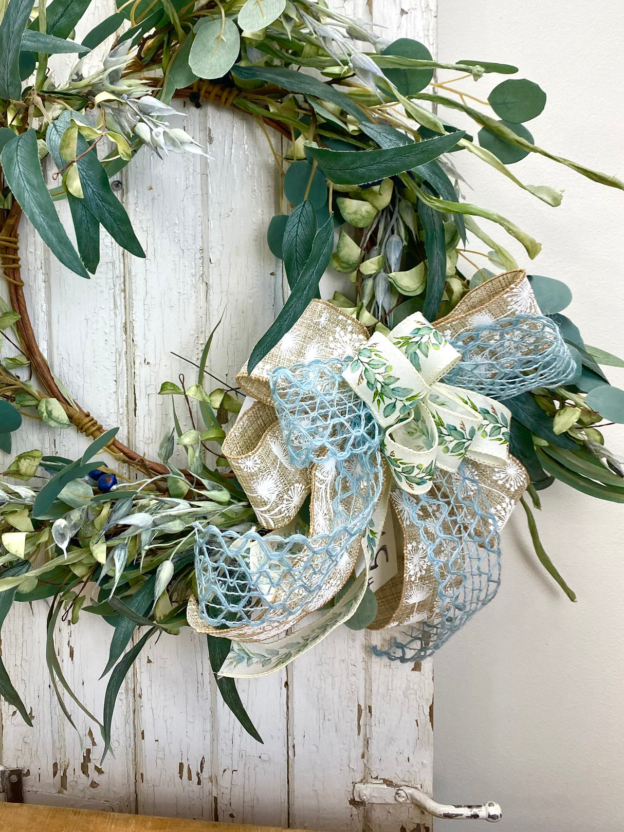 12" Vintage Meadow Mist Bow
