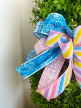 11" Blue Bunny Easter Bow
