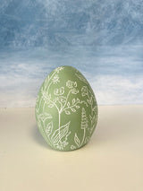 Painted Resin Floral Egg - 2 Sizes