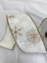 2.5" Snowflake Metallics Ribbon Bolt