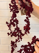 Burgundy Flocked Foam Ball Garland