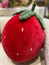 Cotton Velvet Embroidery Strawberry Pillow