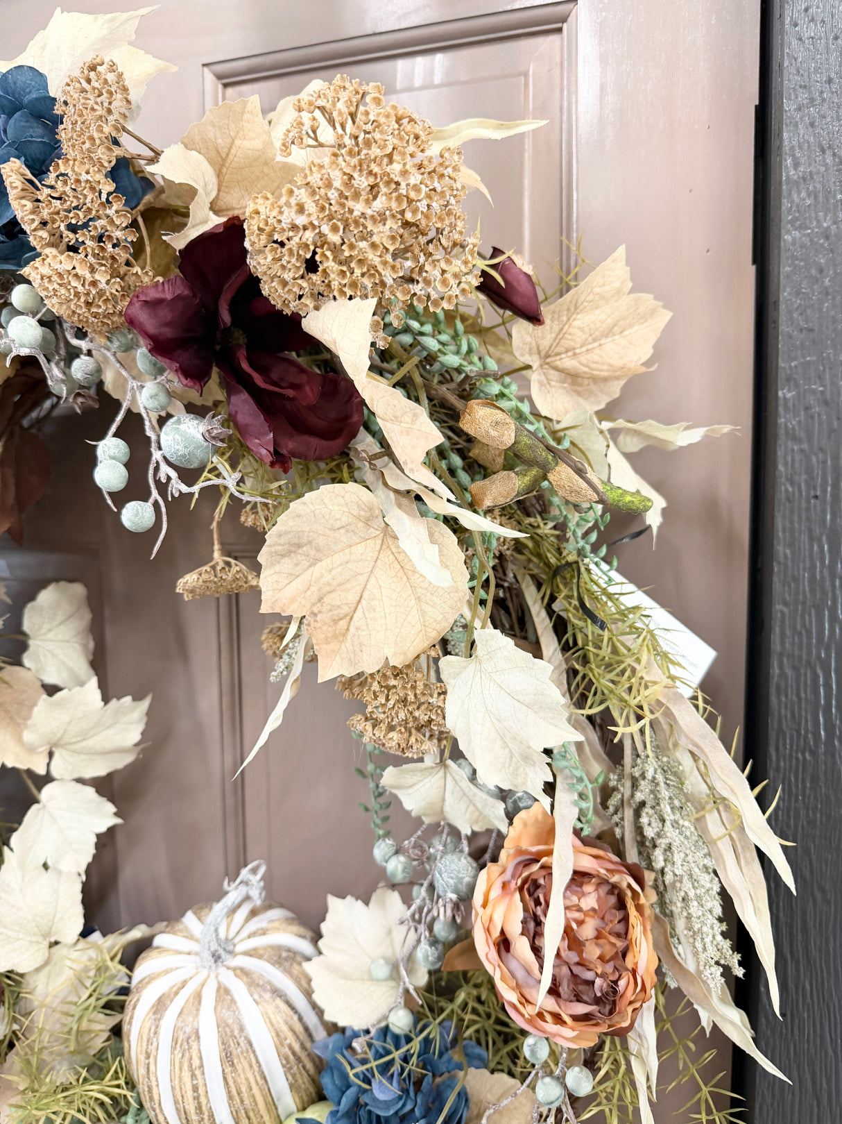 31" Blue Velvet Harvest Wreath