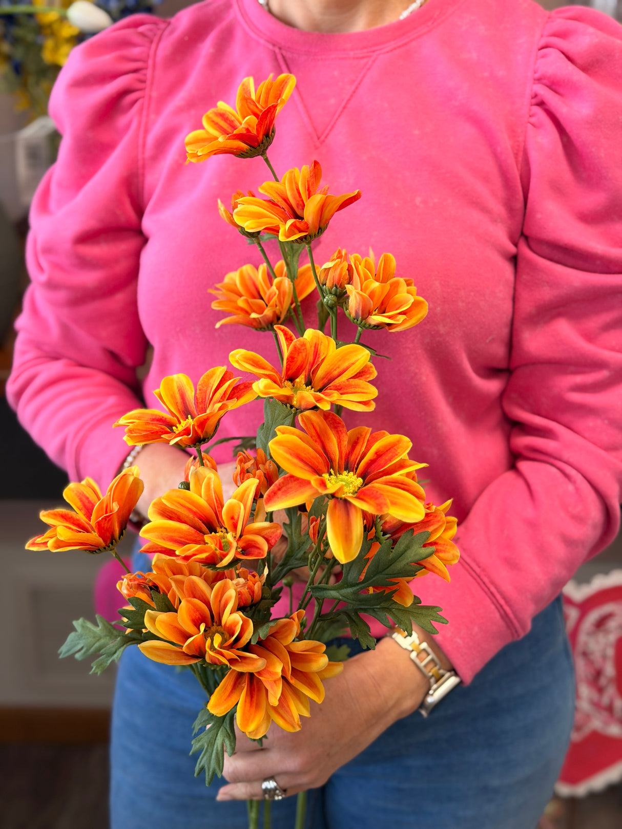 Orange Garden Daisy Spray