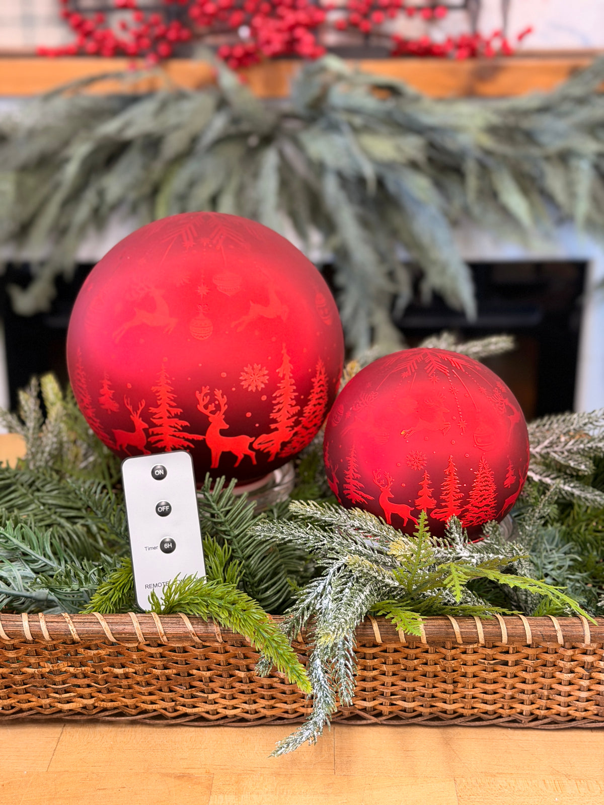 Rotating Red Lighted Orb Set