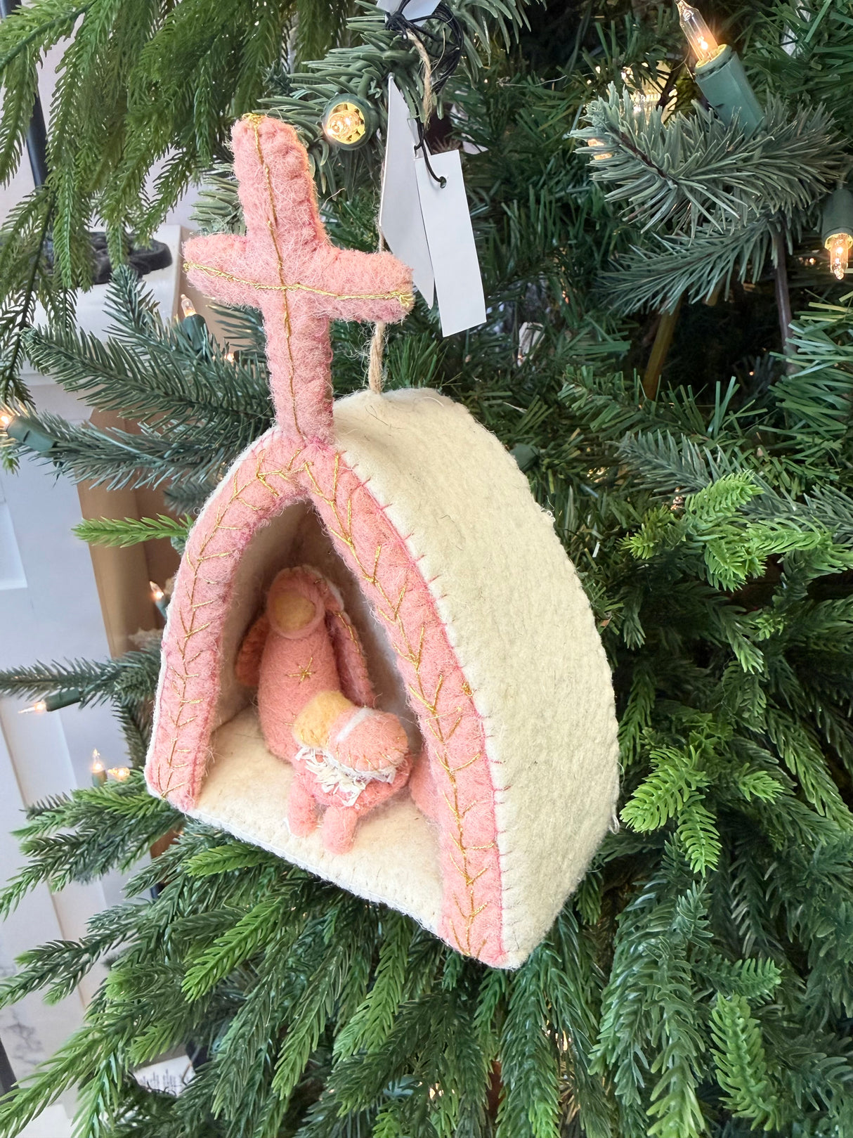 Handmade Wool Felt Holy Family Ornament