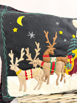 Handmade Black Deer & Santa Pillow