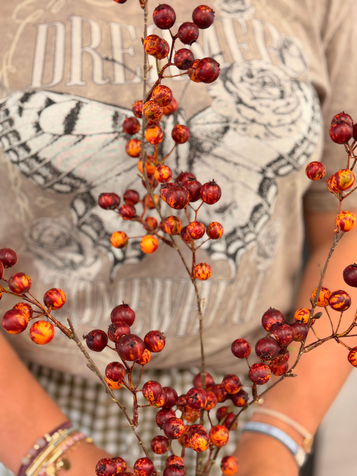 Burgundy Rosehip Berry Spray