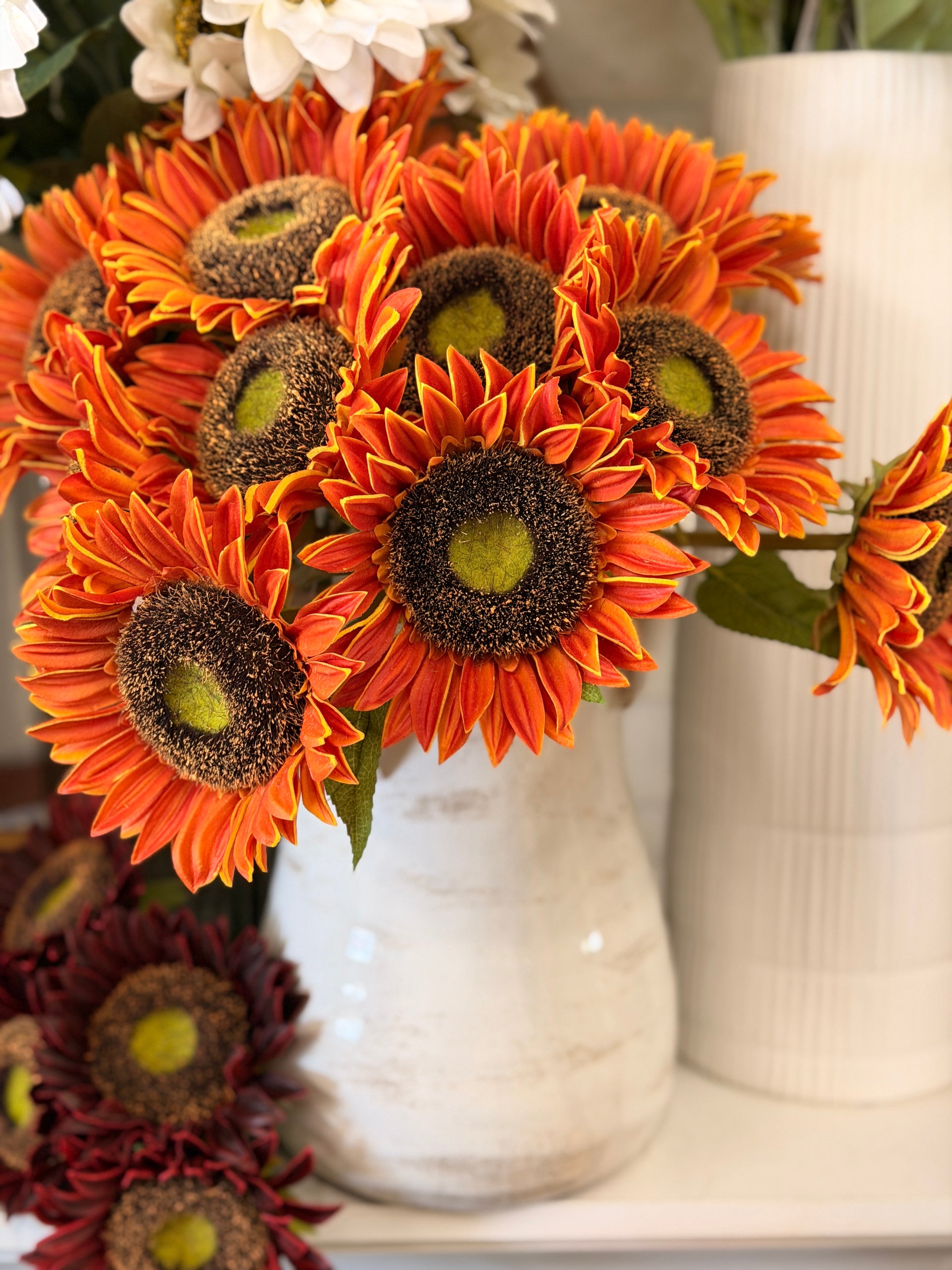 Orange Real Touch Sunflower Bundle