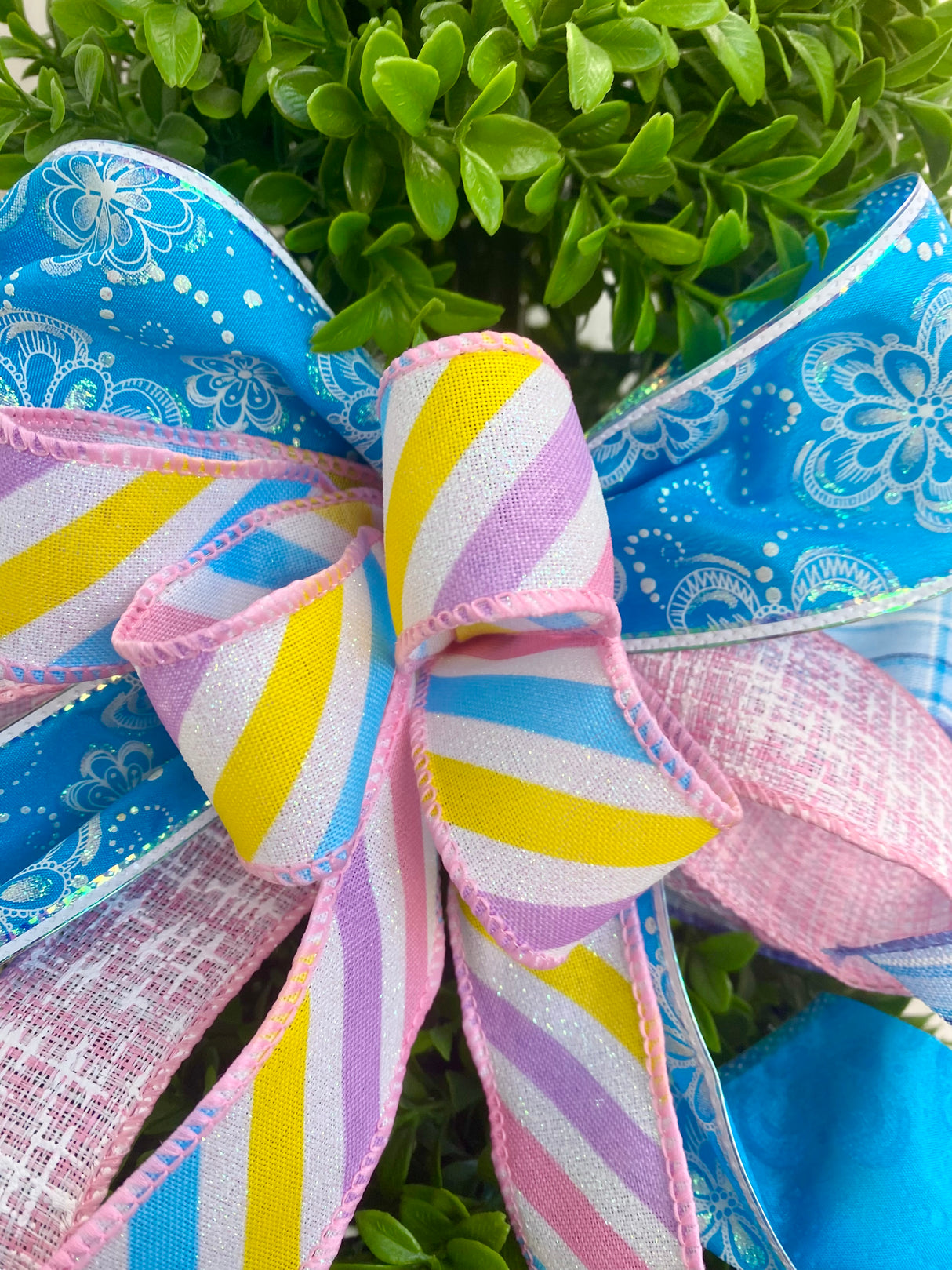 11" Blue Bunny Easter Bow