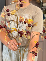 Burgundy Hawthorn Berry Spray