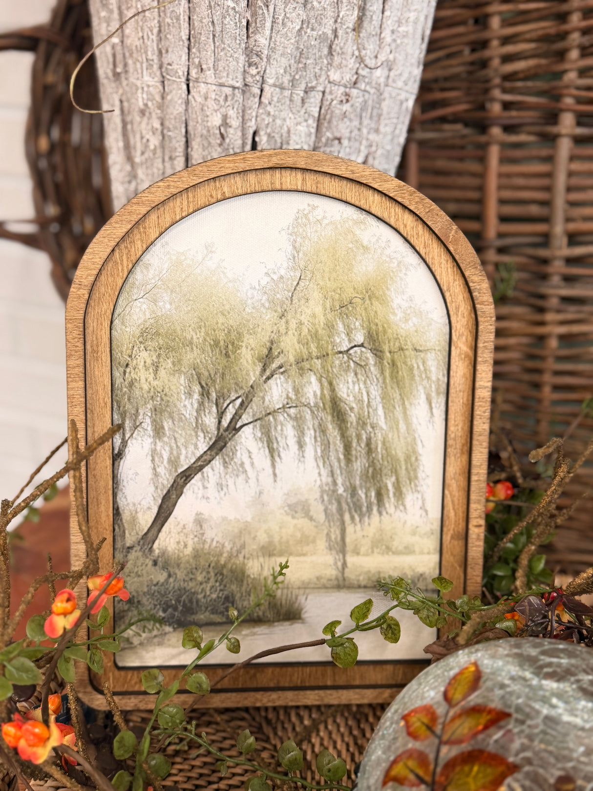 Arch Top Willow Tree Framed Art