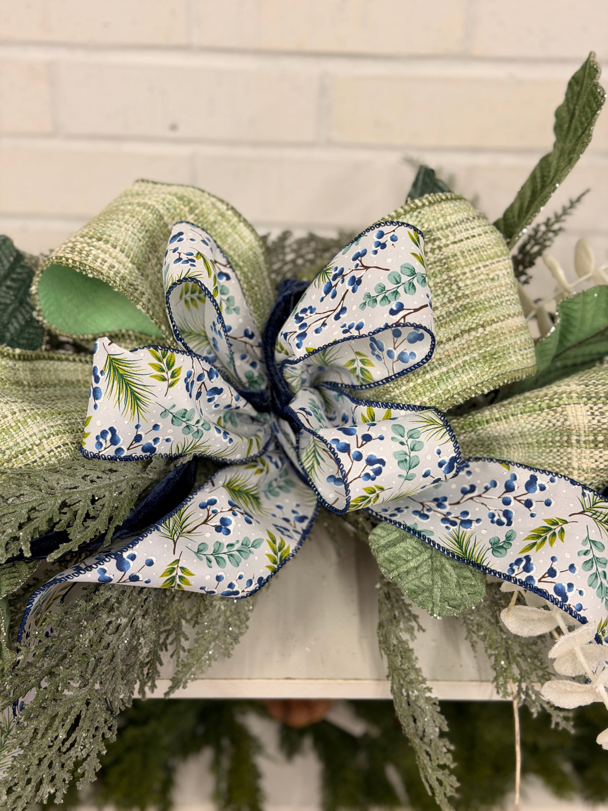 Frosted Evergreen Bow