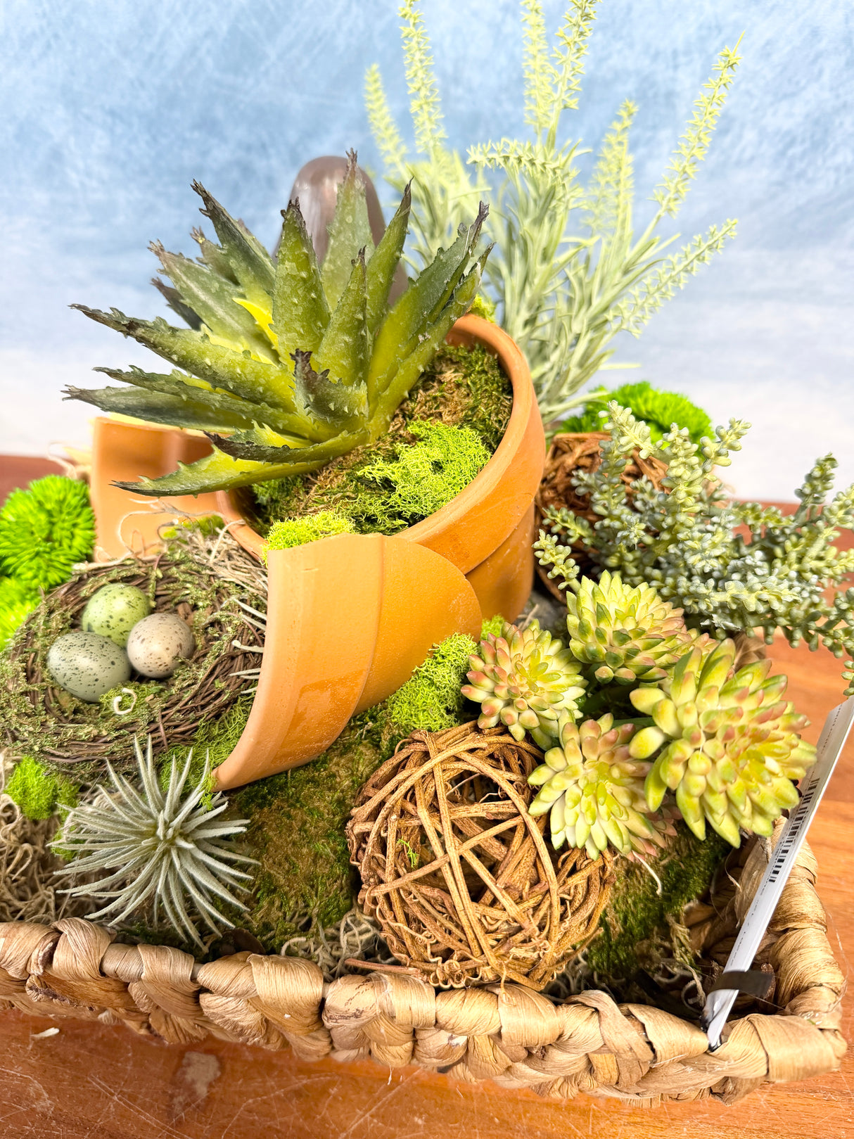 12" Succulent Garden Dish Centerpiece