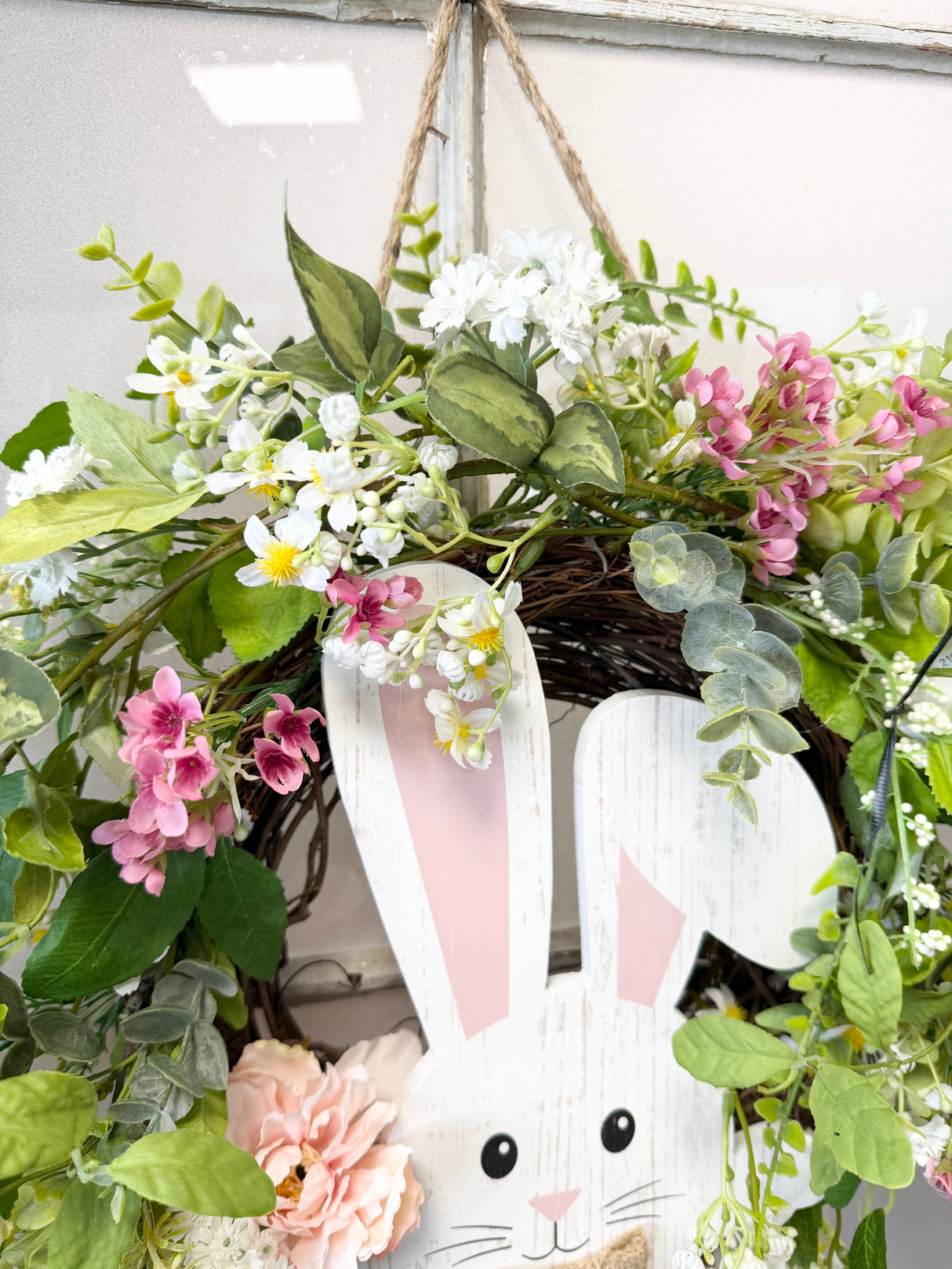 18" Spring Green Bunny Wreath