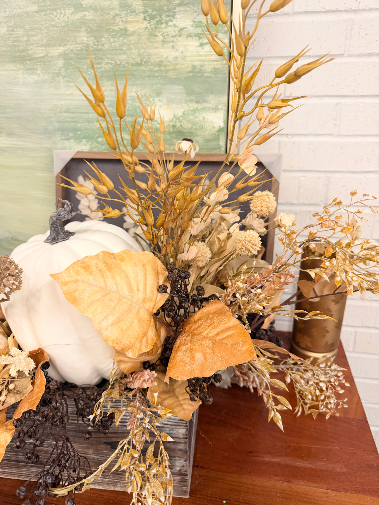 31" Creamy Harvest Dreams Centerpiece