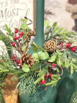 Frost Mixed Greens Candle Ring