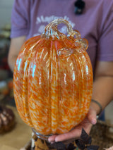 Harvest Hollow Large Glass Pumpkin