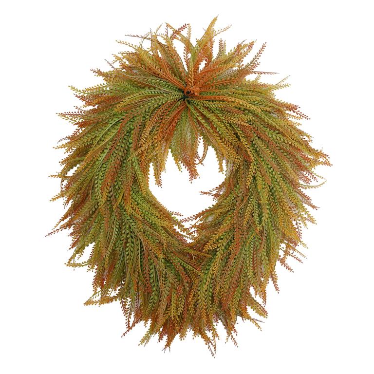26" UV Protect Autumn Oval Jelly Bean Grass Wreath