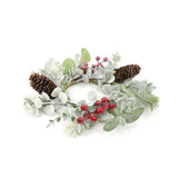 Frosted Eucalyptus and Berry Candle Ring