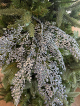 Blue Silver Glittered Maidenhair Bendy Spray