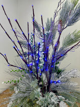 Outdoor Blue Lighted Branch Set of 3