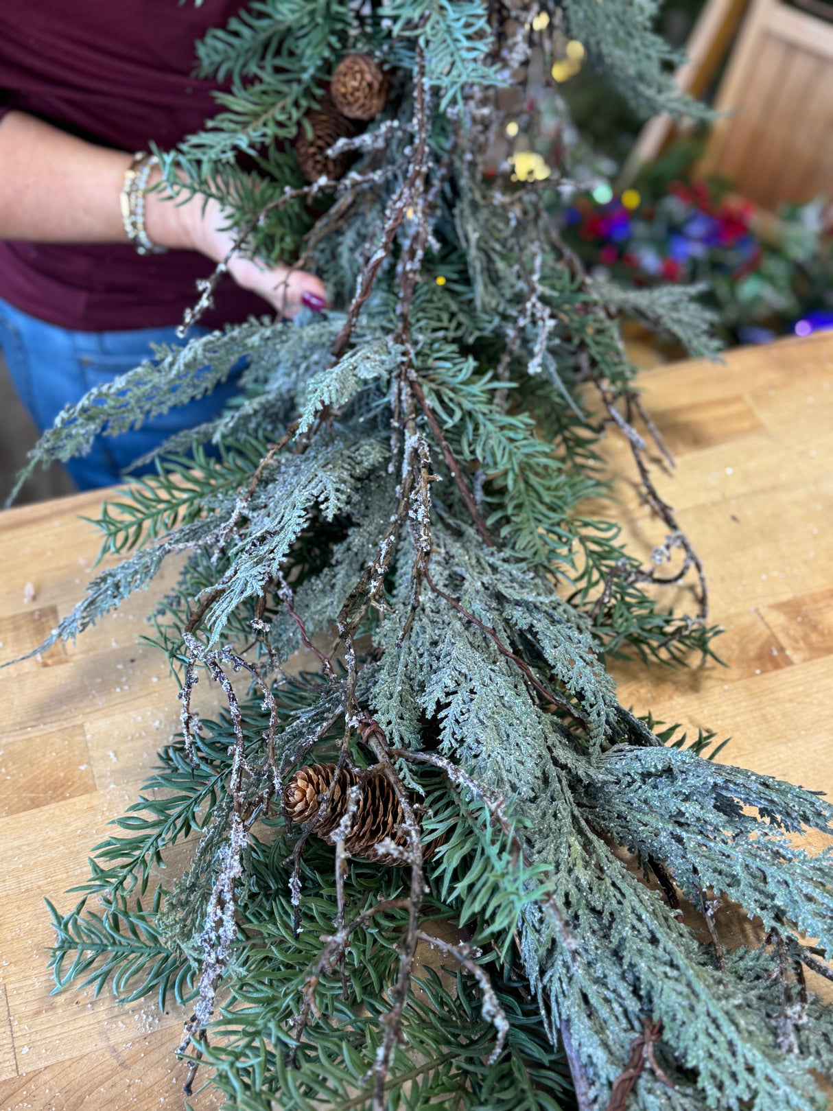 57" Flocked Twig Garland