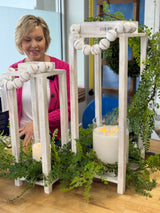 White Bead Handle Lantern -2 Sizes