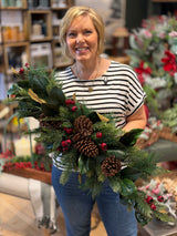 40" Magnolia Leaf Pine Centerpiece Swag