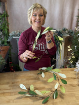 72" Hand-Painted Metal Leaves Garland